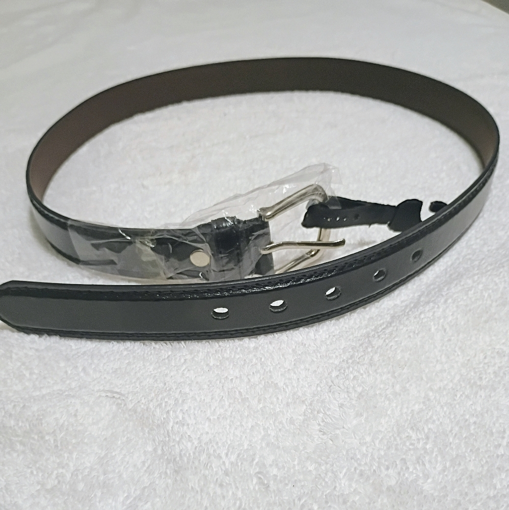 New Men's Black Leather Belt Medium